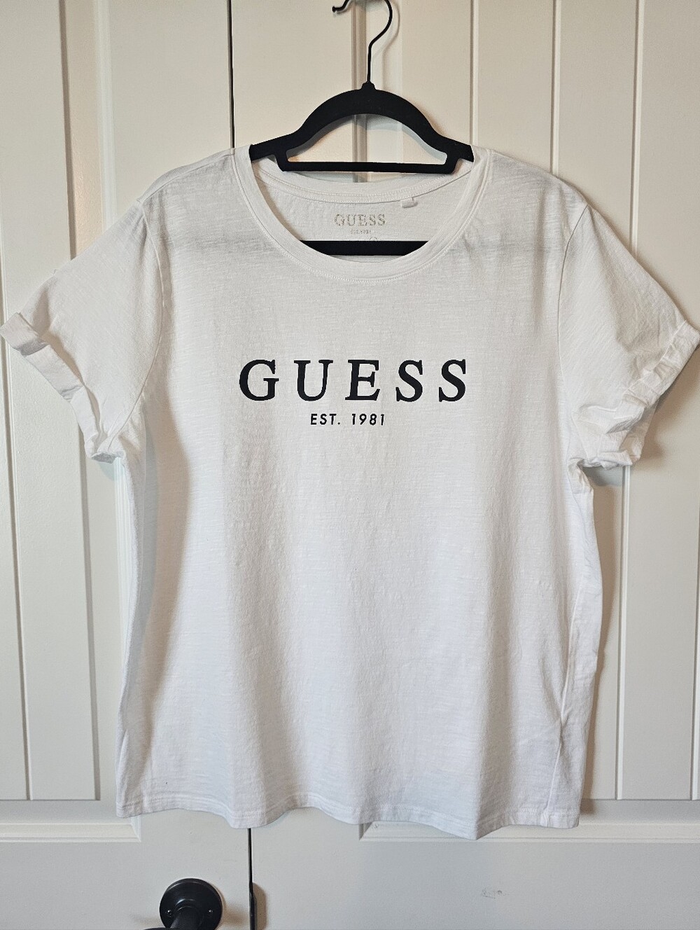 Guess White Short Sleeve Logo Tee